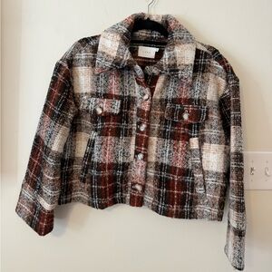 Lush Cropped Plaid Jacket